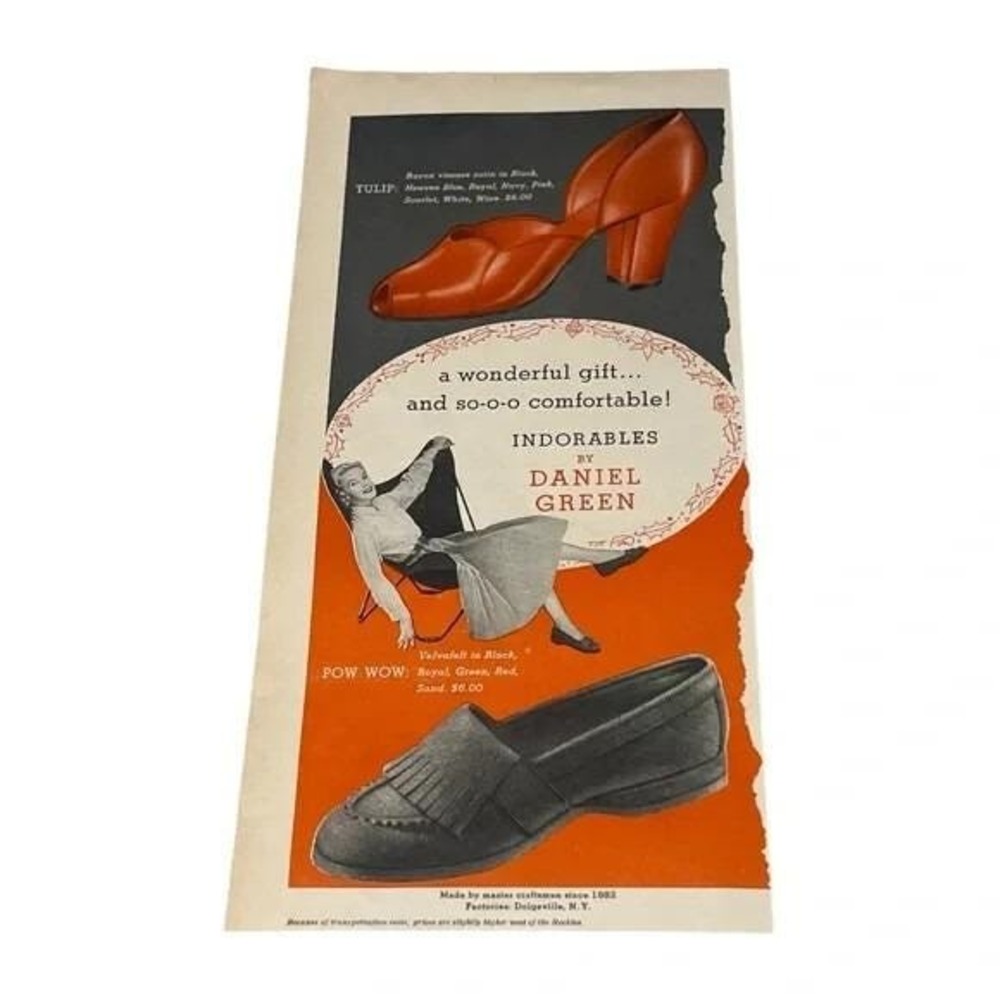 1954‎ Indurables by Daniel Green Dolgeville New York Original Vintage Print Ad